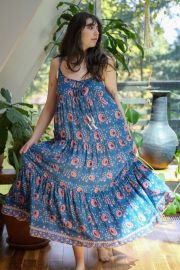 Natalie Martin January Dress - Vintage Flowers Azure Garmentory at Garmentory